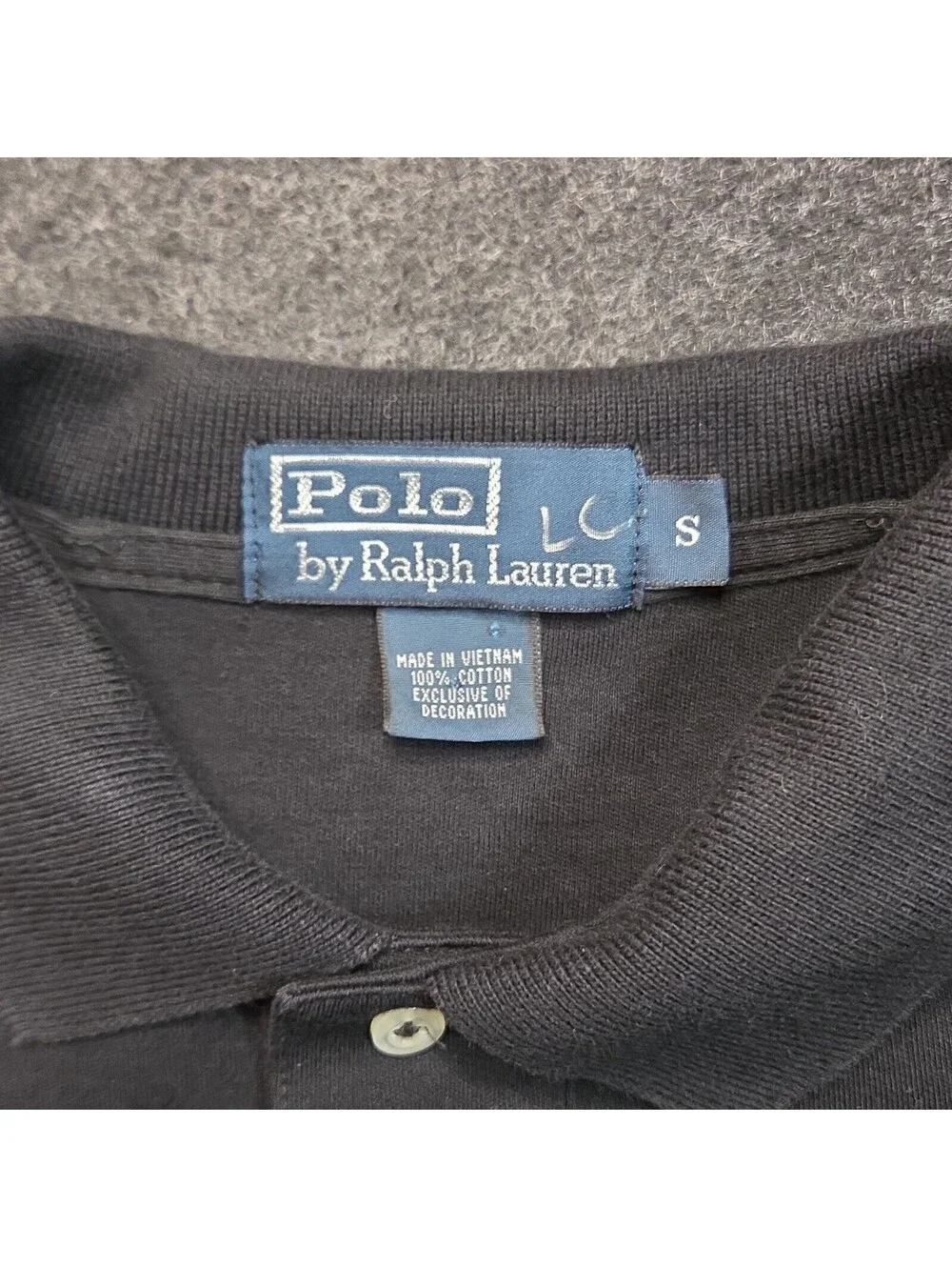Polo Ralph Lauren Men's Polo Shirt S Black Solid Short Sleeve Cotton Embroidered